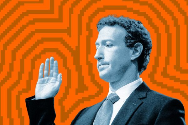 Meta hace una donación de un millón de dólares a la inauguración de Trump. Photo collage of Mark Zuckerberg.